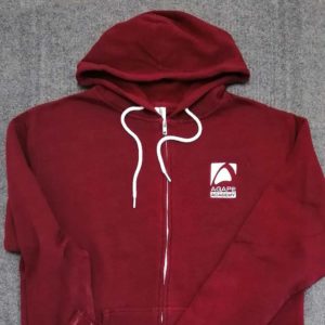 Crimson red hooded jacked embroidered for Agape Academy